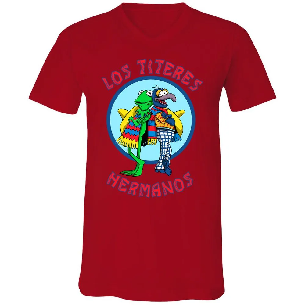 Unisex V-Neck T-Shirt - E2VS5W9B - Red - 3
