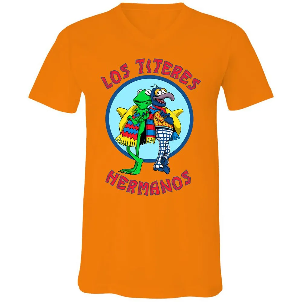 Unisex V-Neck T-Shirt - E2VS5W9B - Orange - 11