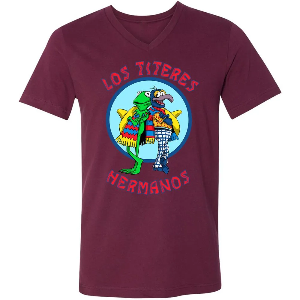 Unisex V-Neck T-Shirt - E2VS5W9B - Maroon - 6