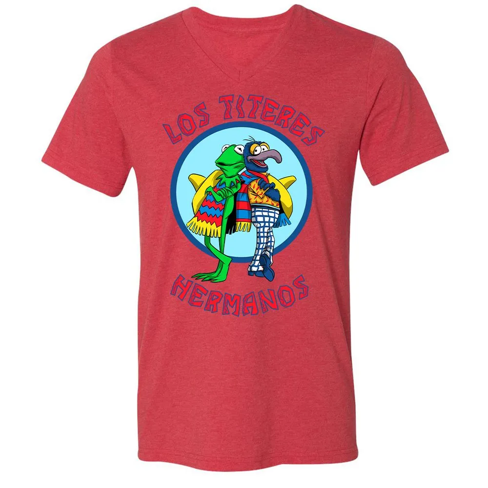 Unisex V-Neck T-Shirt - E2VS5W9B - Heather Red - 16