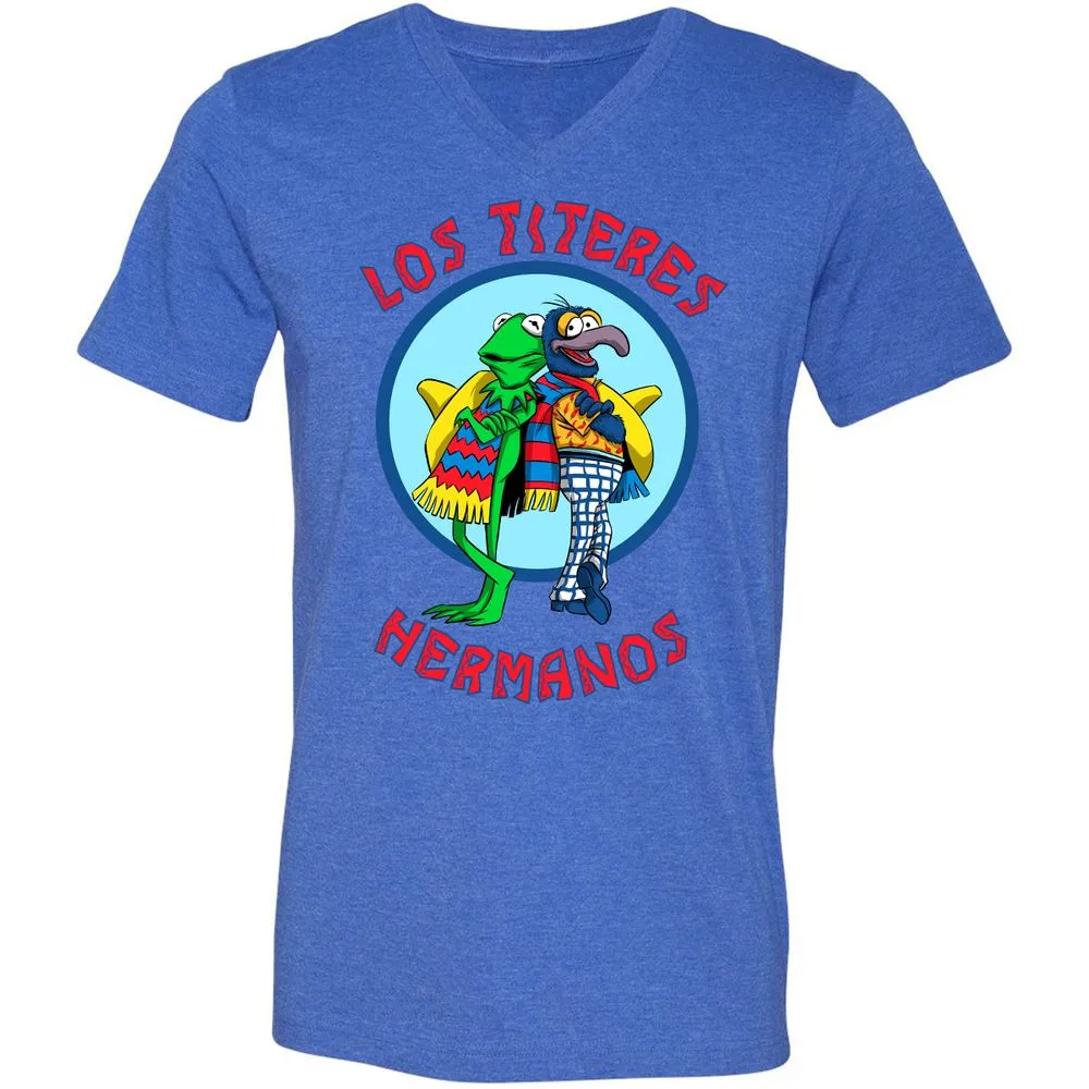 Unisex V-Neck T-Shirt - E2VS5W9B - Heather True Royal - 14
