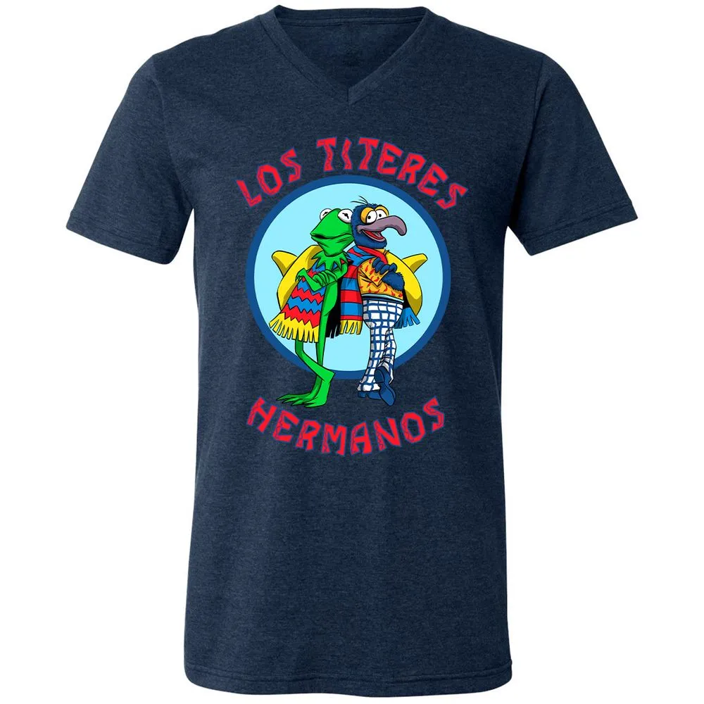 Unisex V-Neck T-Shirt - E2VS5W9B - Heather Navy - 15