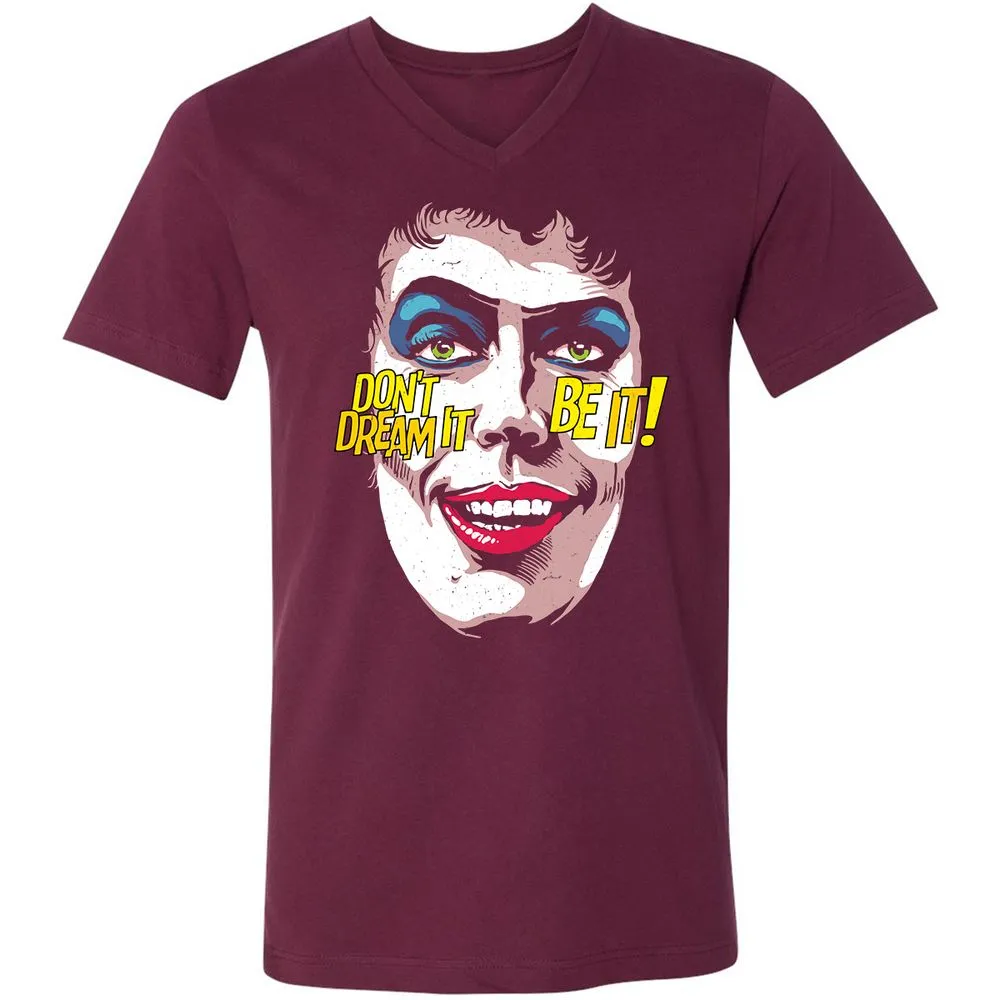 Unisex V-Neck T-Shirt - A9HUUPB7 - Maroon - 6