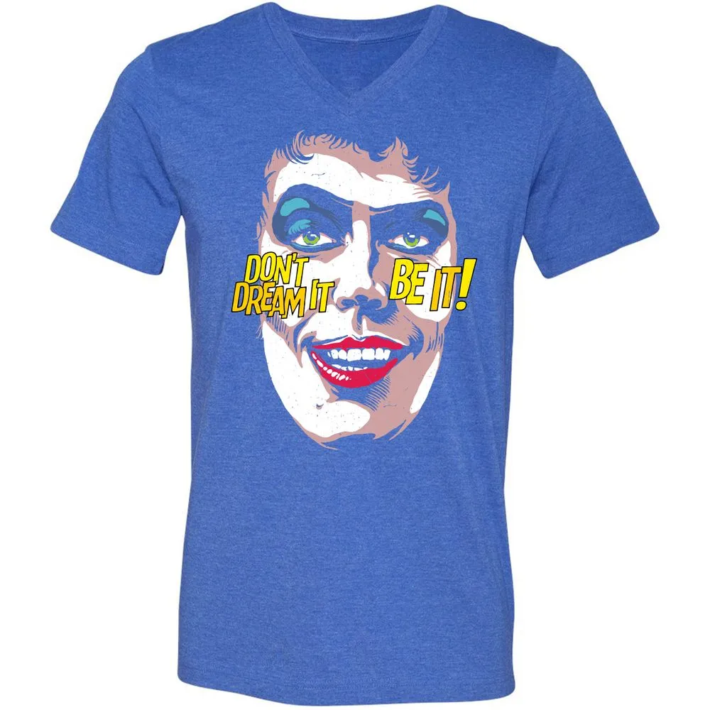 Unisex V-Neck T-Shirt - A9HUUPB7 - Heather True Royal - 14