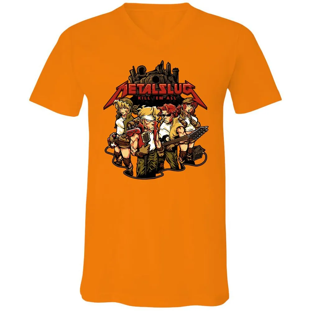 Unisex V-Neck T-Shirt - 9J1E4TKR - Orange - 11