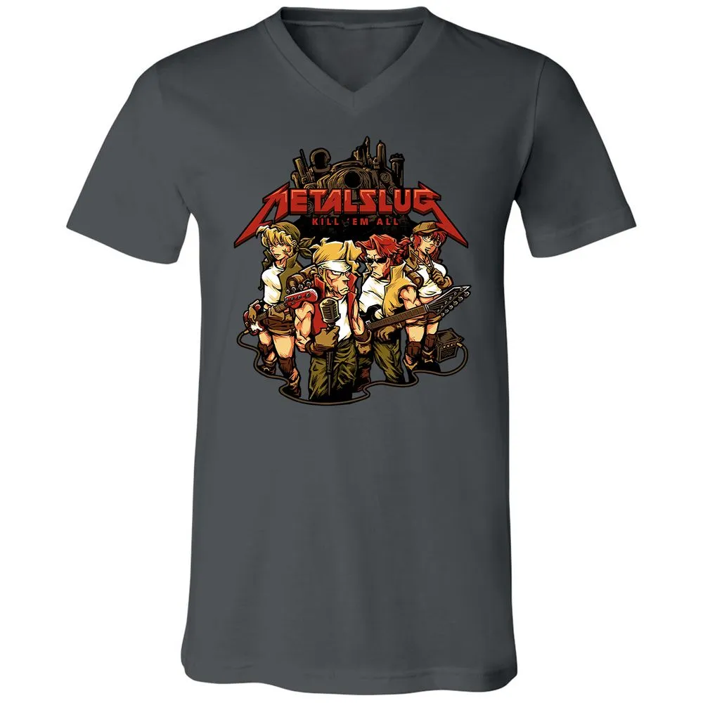 Unisex V-Neck T-Shirt - 9J1E4TKR - Asphalt - 12