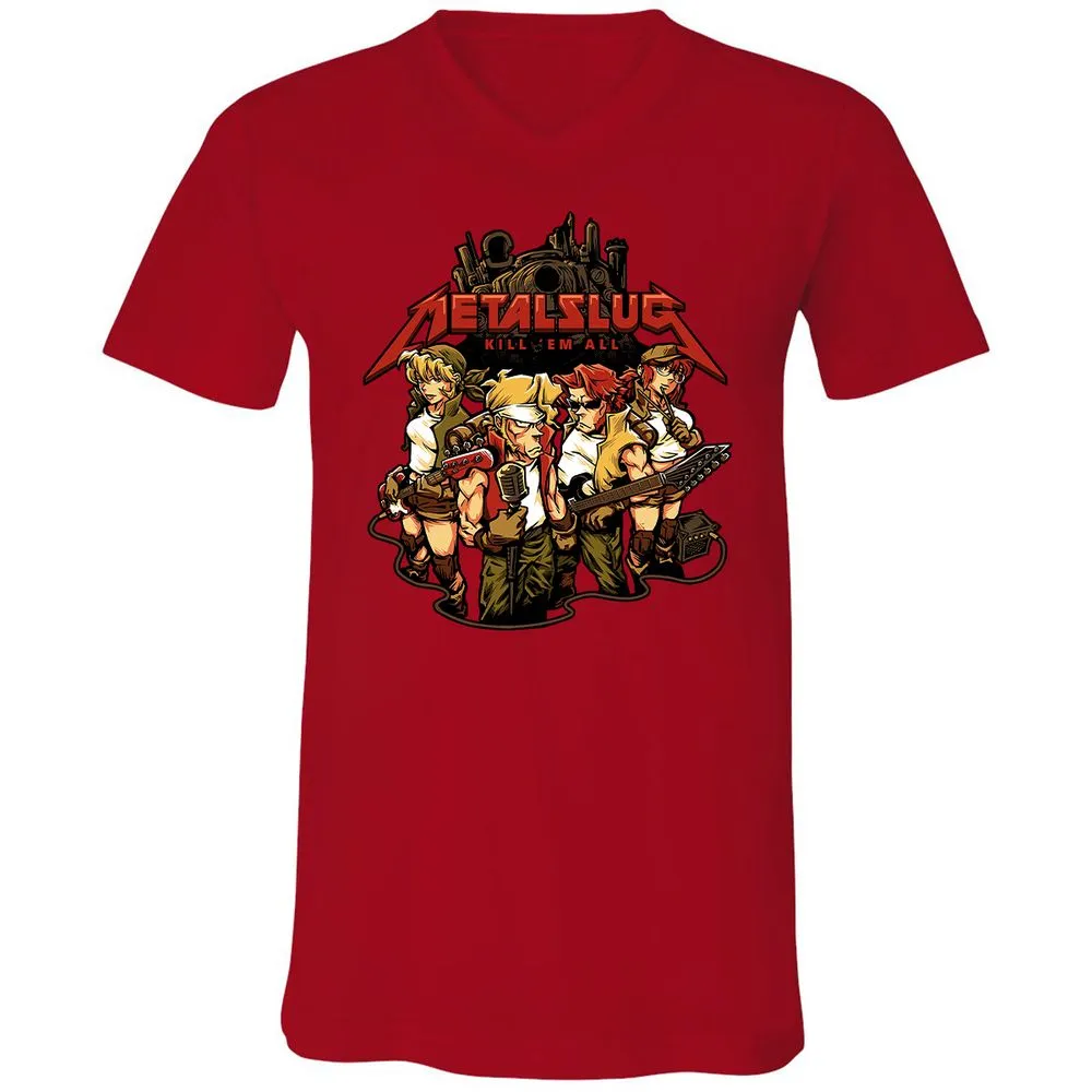 Unisex V-Neck T-Shirt - 9J1E4TKR - Red - 3