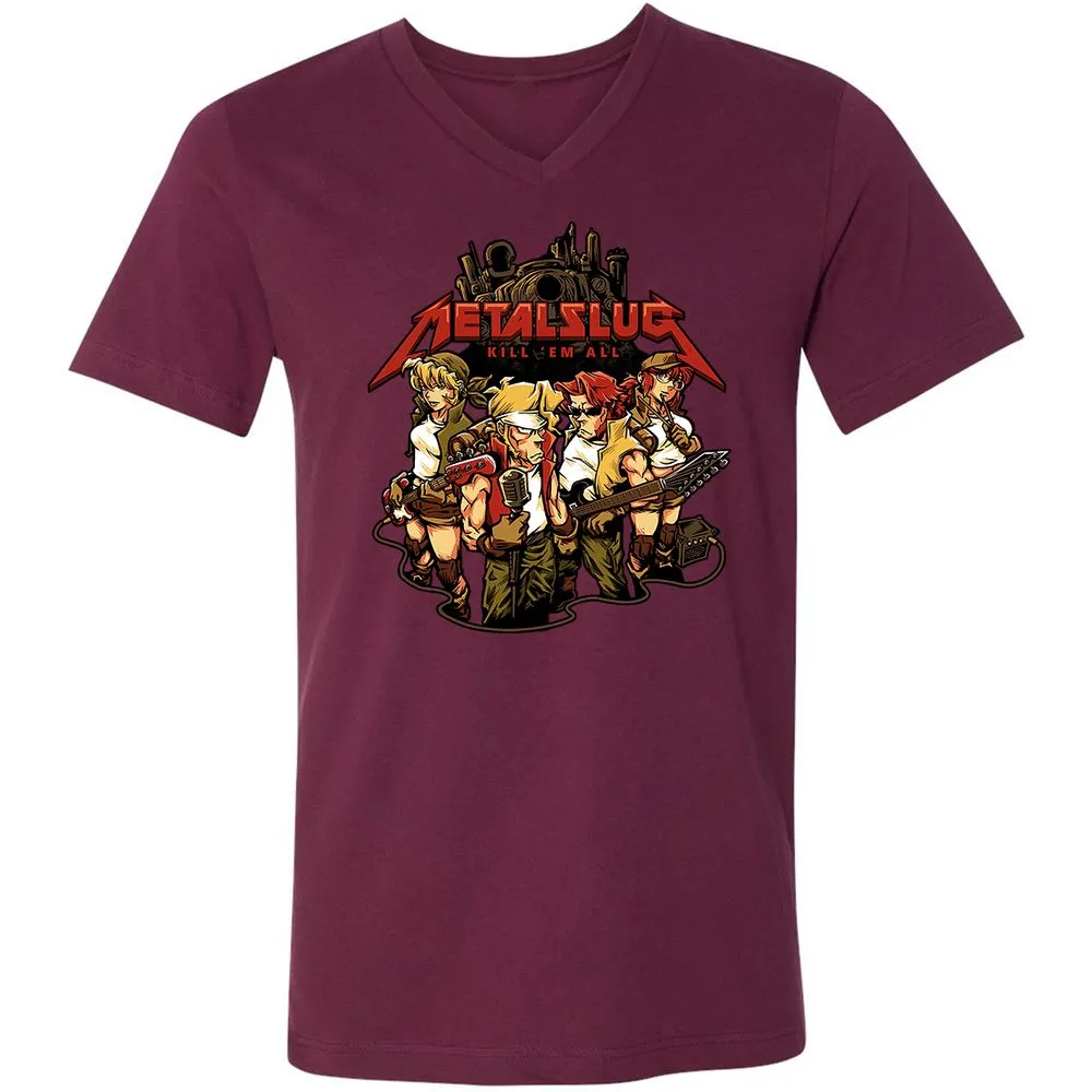 Unisex V-Neck T-Shirt - 9J1E4TKR - Maroon - 6