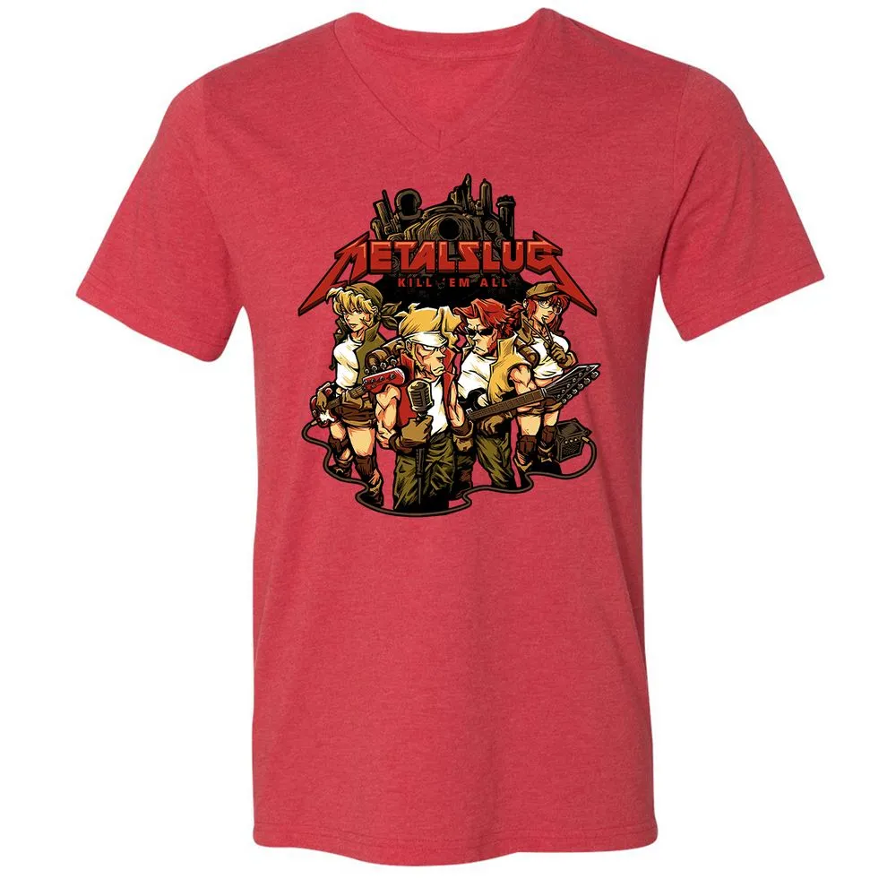 Unisex V-Neck T-Shirt - 9J1E4TKR - Heather Red - 16