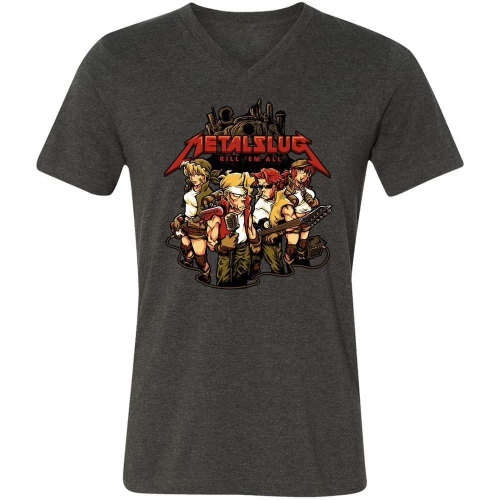 Unisex V-Neck T-Shirt - 9J1E4TKR - Dark Grey Heather - 8