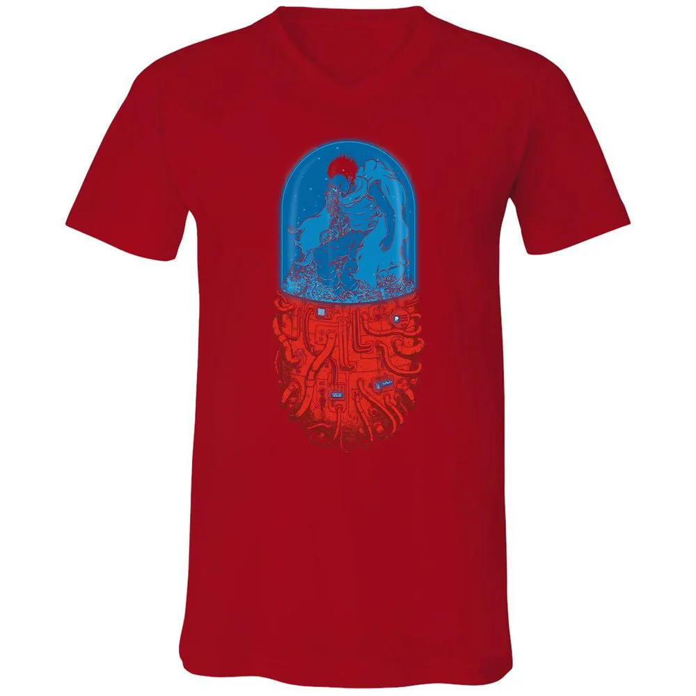 Unisex V-Neck T-Shirt - M3G8DWDT - Red - 3