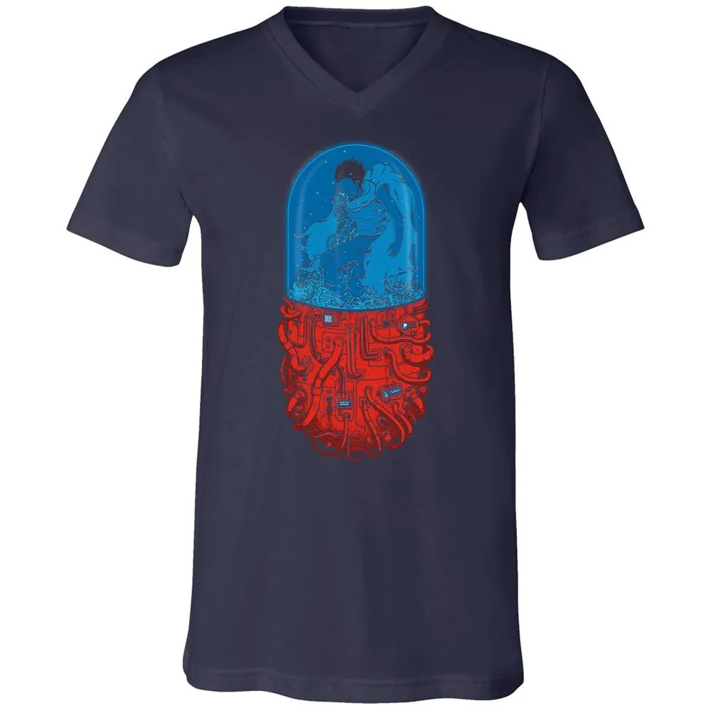 Unisex V-Neck T-Shirt - M3G8DWDT - Navy - 2