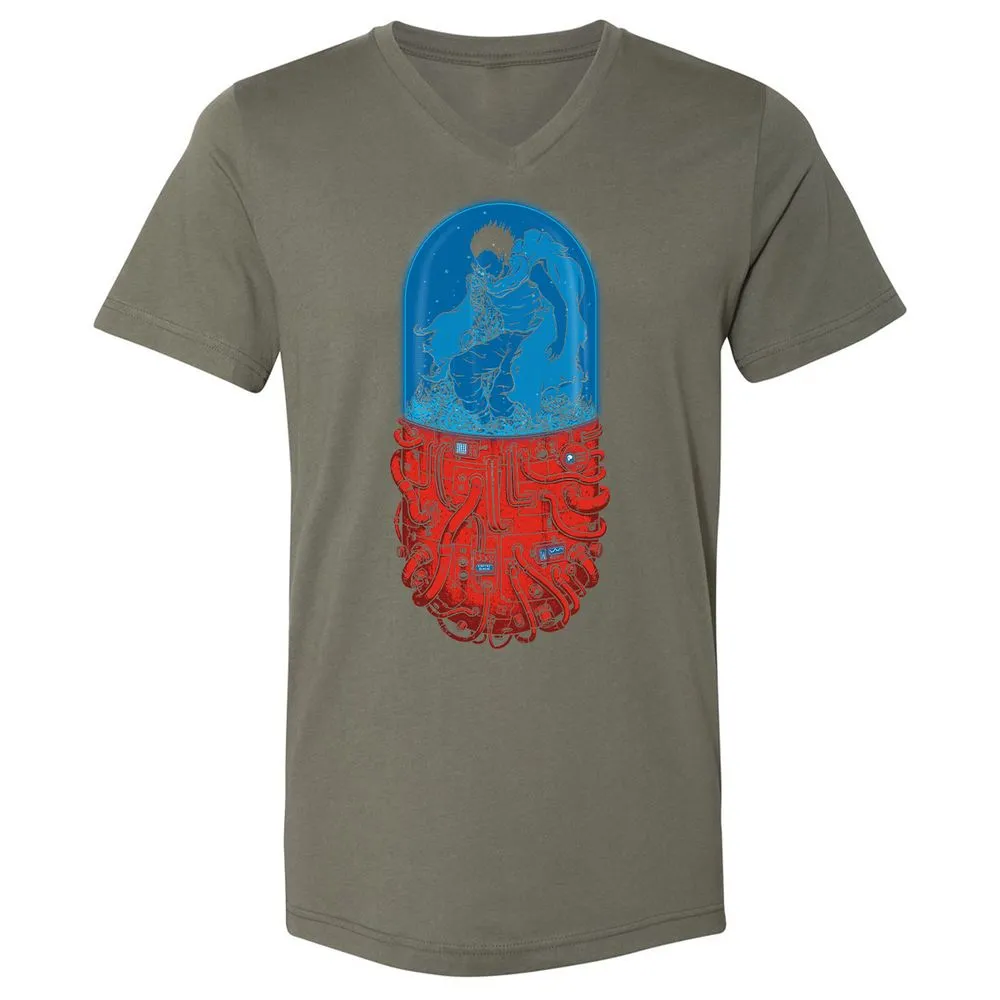 Unisex V-Neck T-Shirt - M3G8DWDT - Military Green - 10