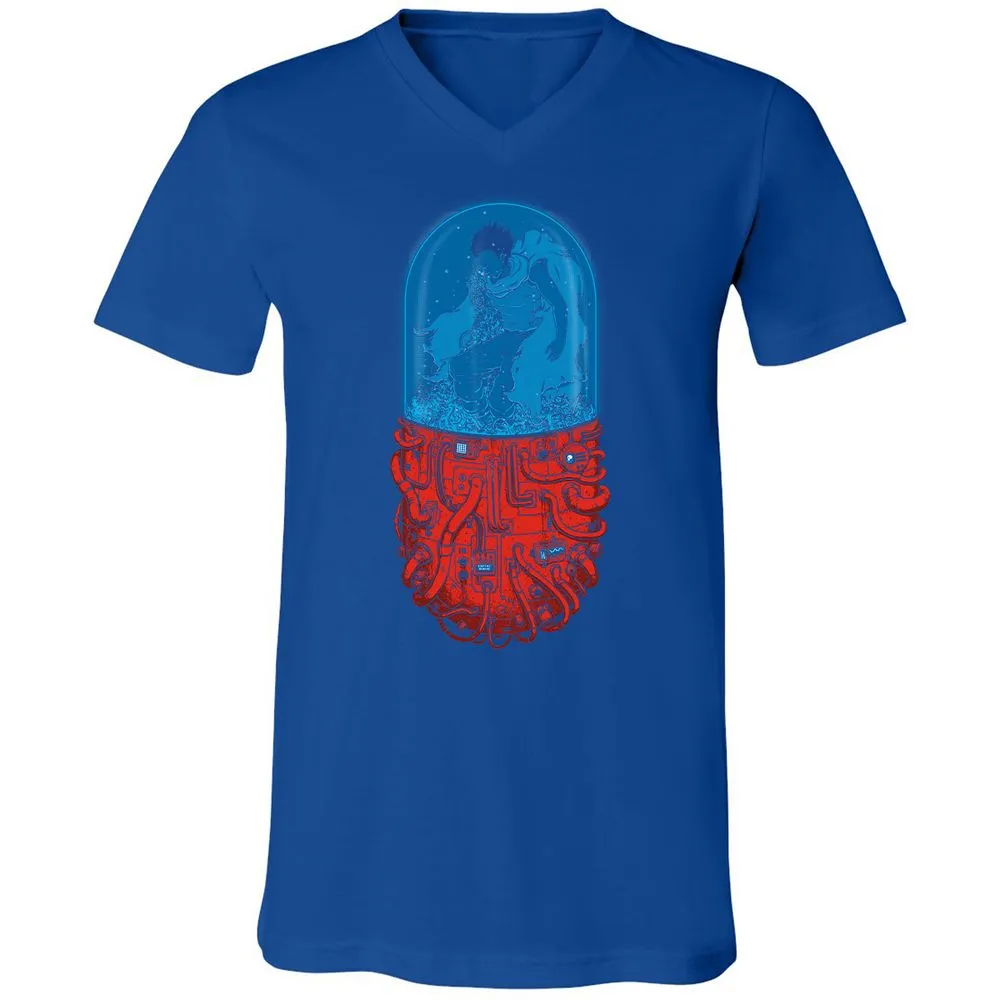 Unisex V-Neck T-Shirt - M3G8DWDT - True Royal - 4