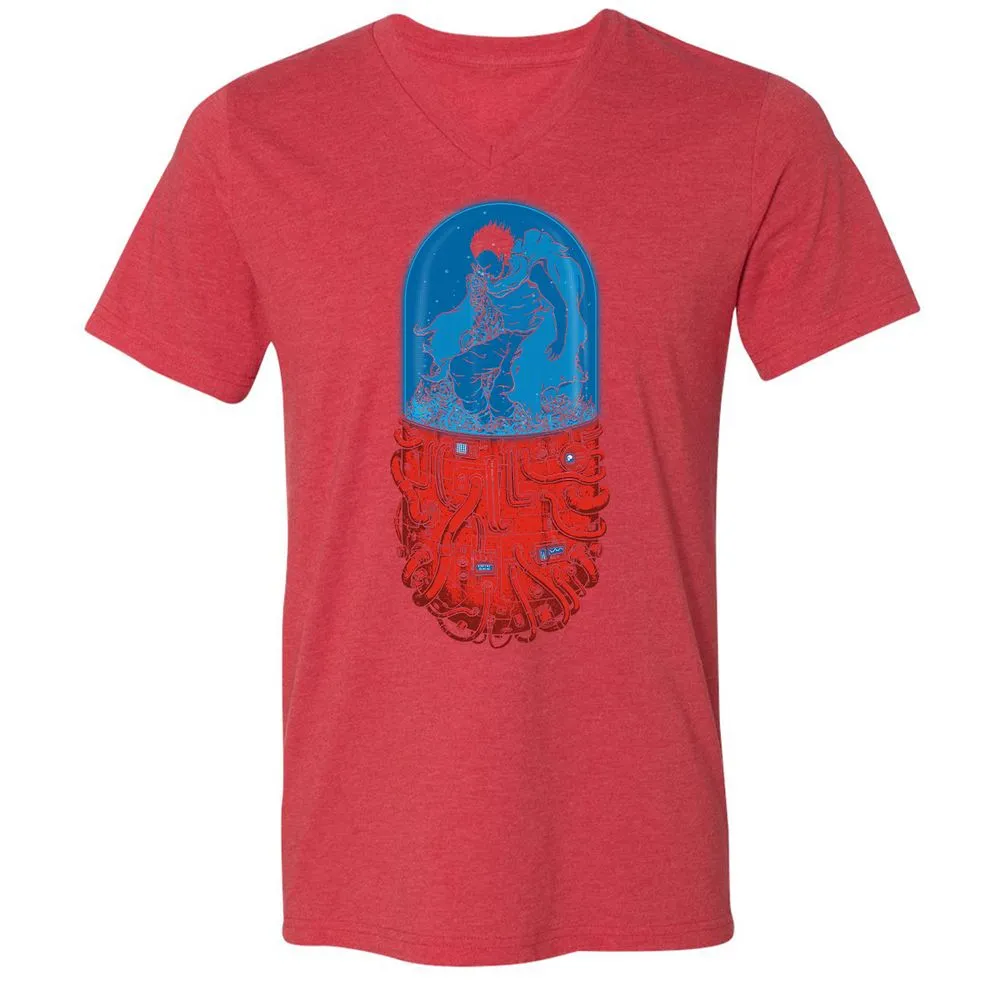 Unisex V-Neck T-Shirt - M3G8DWDT - Heather Red - 16