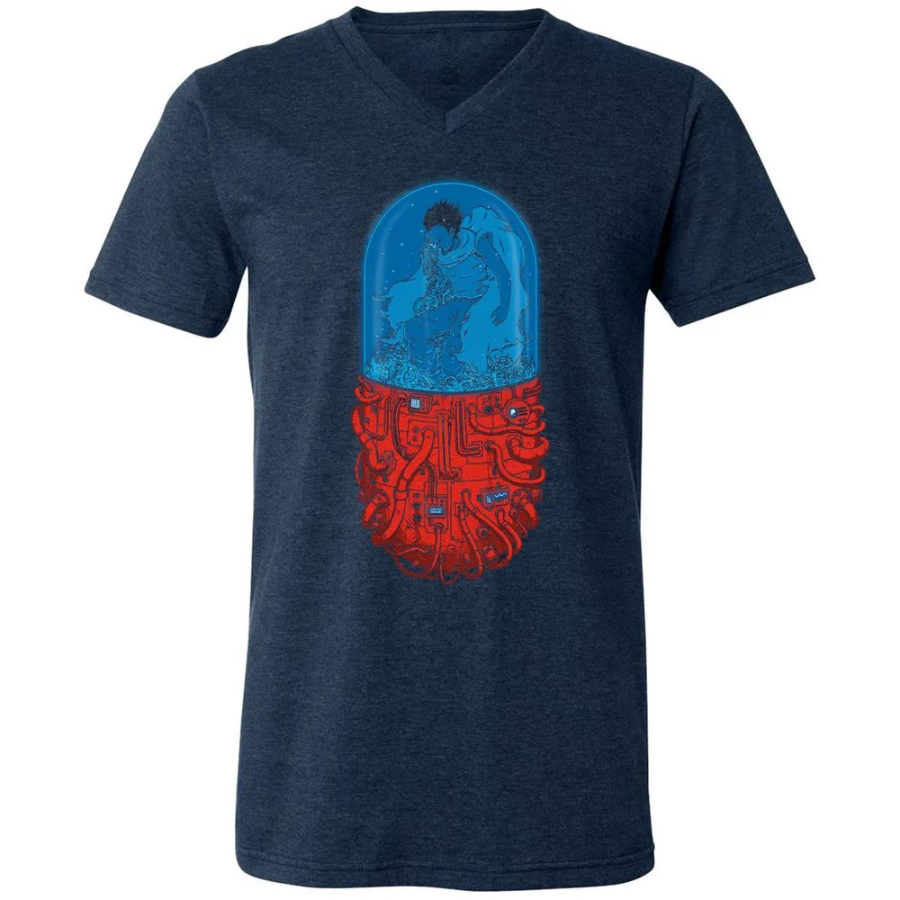Unisex V-Neck T-Shirt - M3G8DWDT - Heather Navy - 15