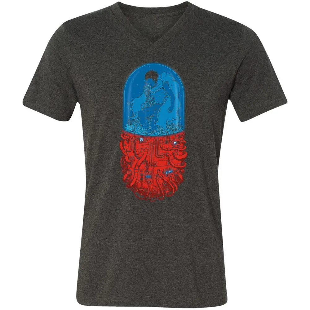 Unisex V-Neck T-Shirt - M3G8DWDT - Dark Grey Heather - 8