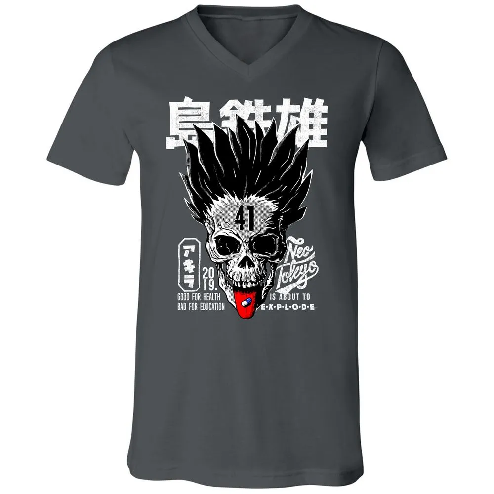 Unisex V-Neck T-Shirt - JP28EYZJ - Asphalt - 12