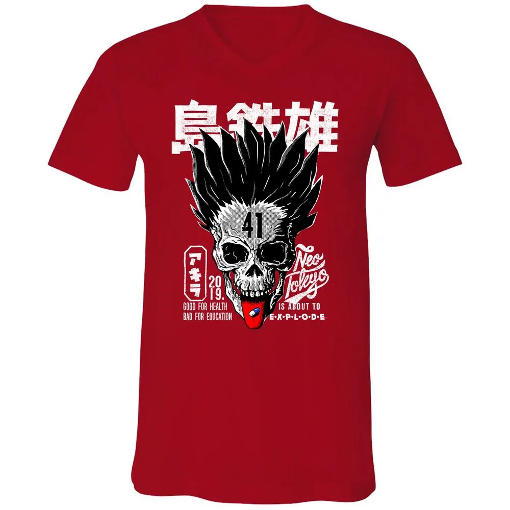 Unisex V-Neck T-Shirt - JP28EYZJ - Red - 3