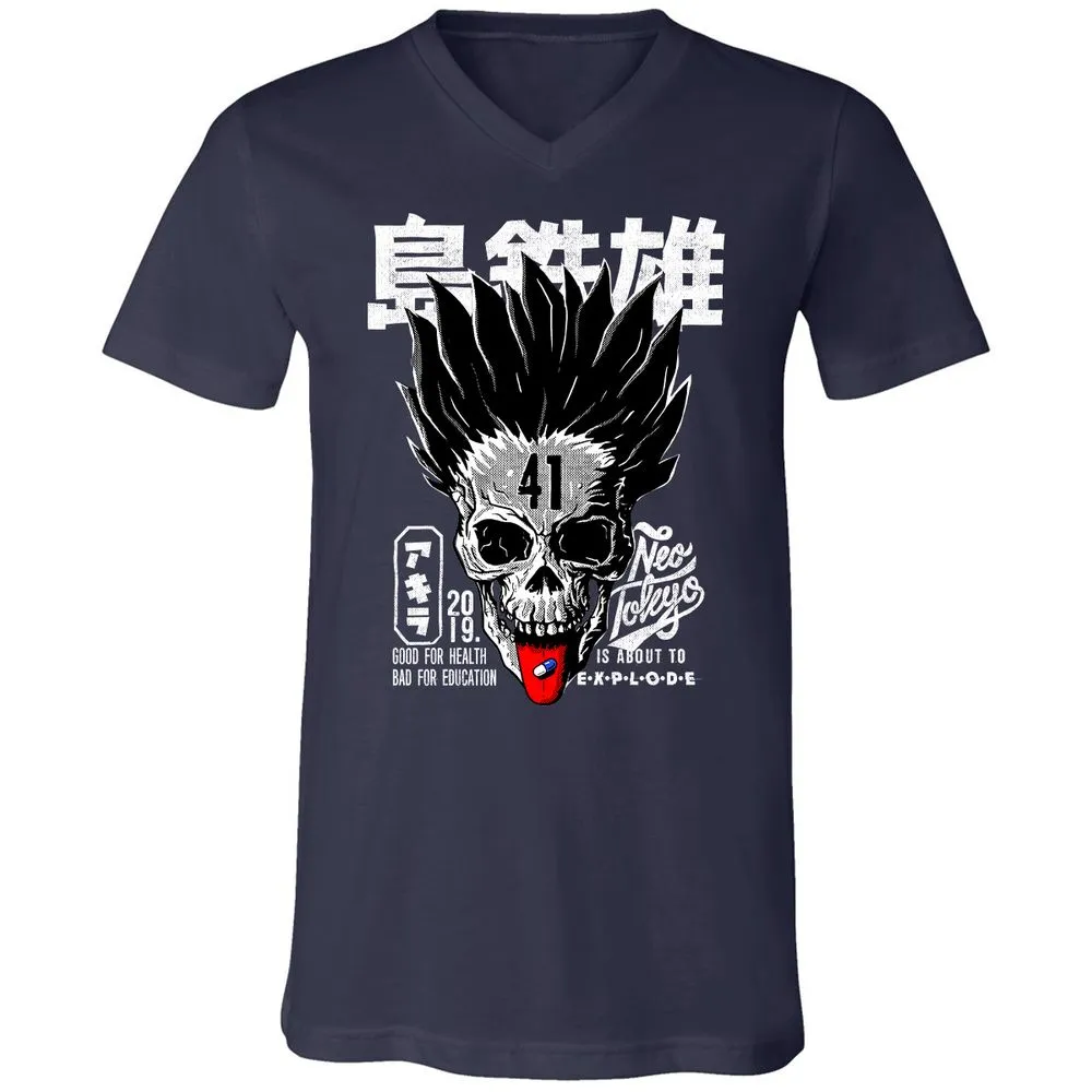 Unisex V-Neck T-Shirt - JP28EYZJ - Navy - 2