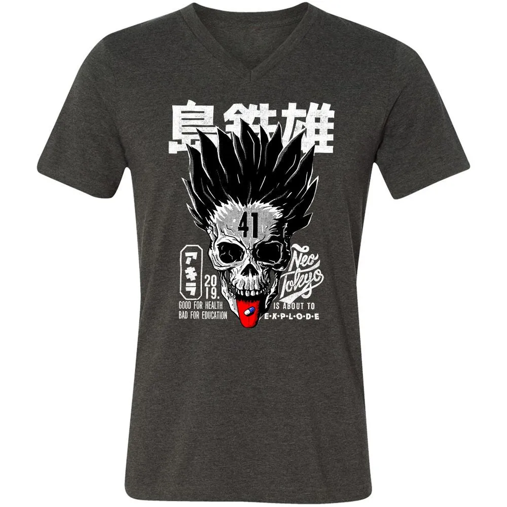 Unisex V-Neck T-Shirt - JP28EYZJ - Dark Grey Heather - 8