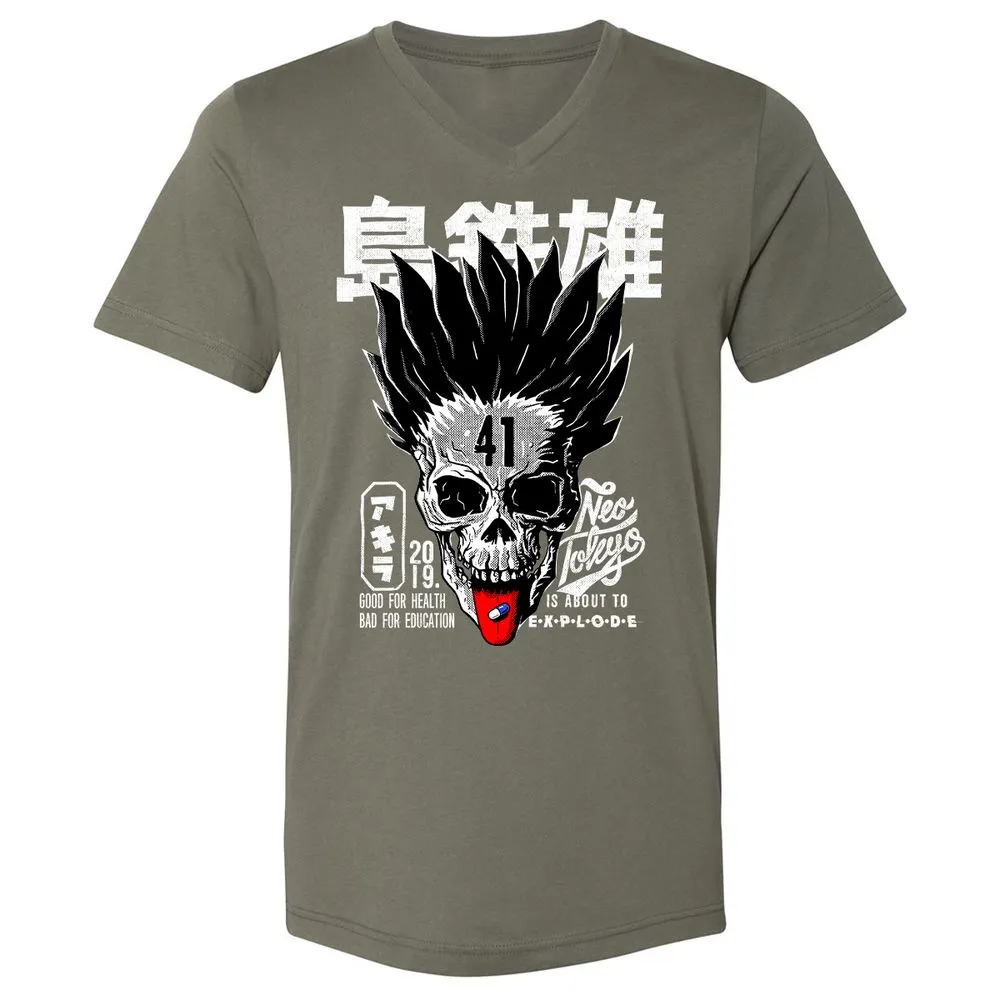 Unisex V-Neck T-Shirt - JP28EYZJ - Military Green - 10