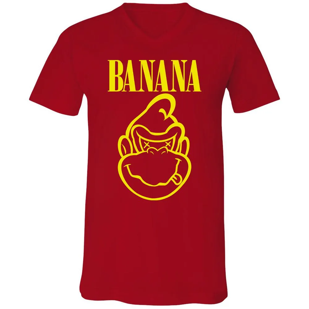 Unisex V-Neck T-Shirt - T8AWCFGJ - Red - 3