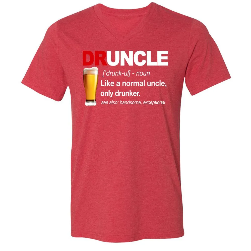 Unisex V-Neck T-Shirt - ALXRFY2L - Heather Red - 16