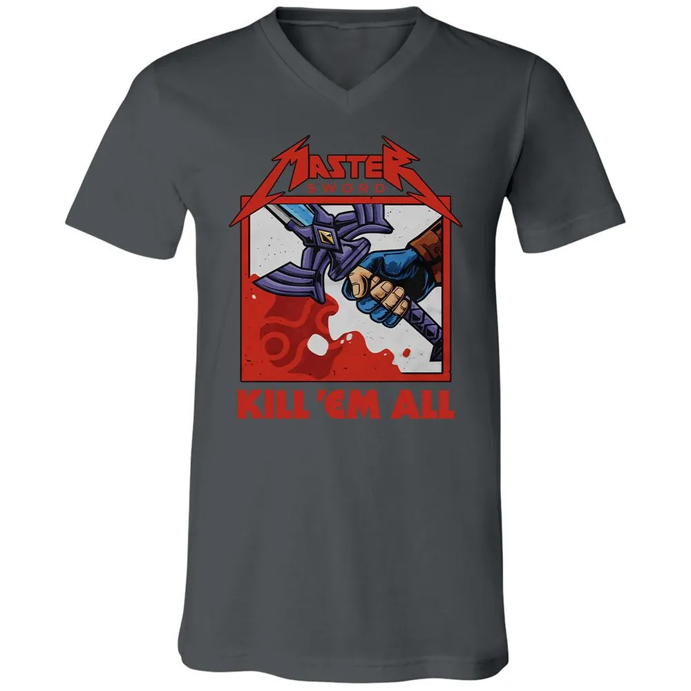 Unisex V-Neck T-Shirt - KDNRBUK7 - Asphalt - 12