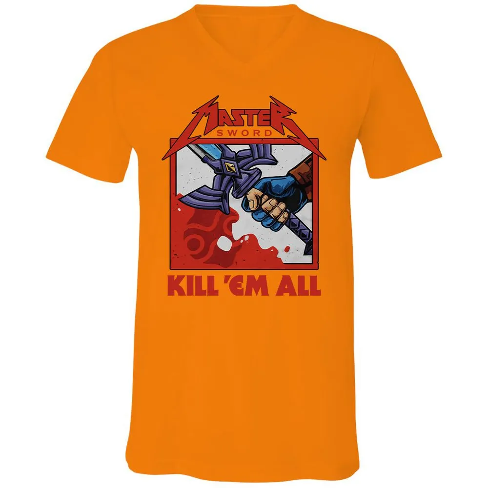 Unisex V-Neck T-Shirt - KDNRBUK7 - Orange - 11