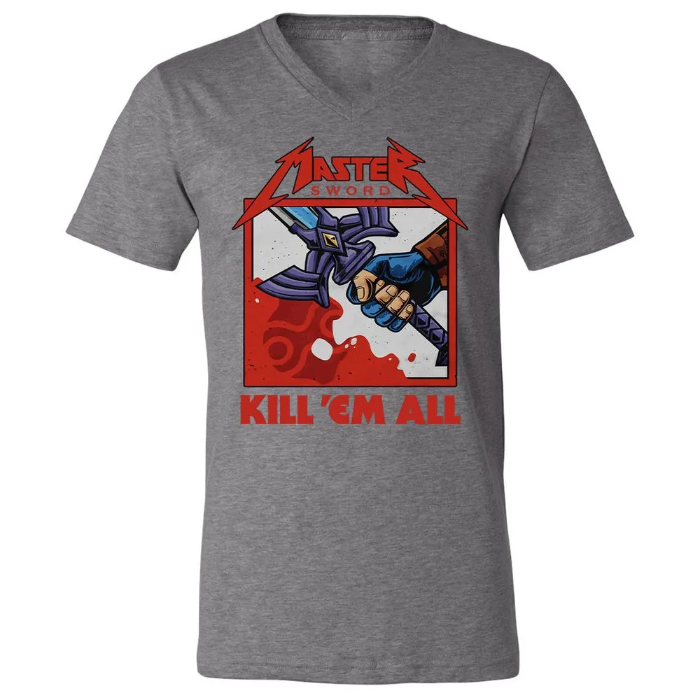 Unisex V-Neck T-Shirt - KDNRBUK7 - Deep Heather - 13