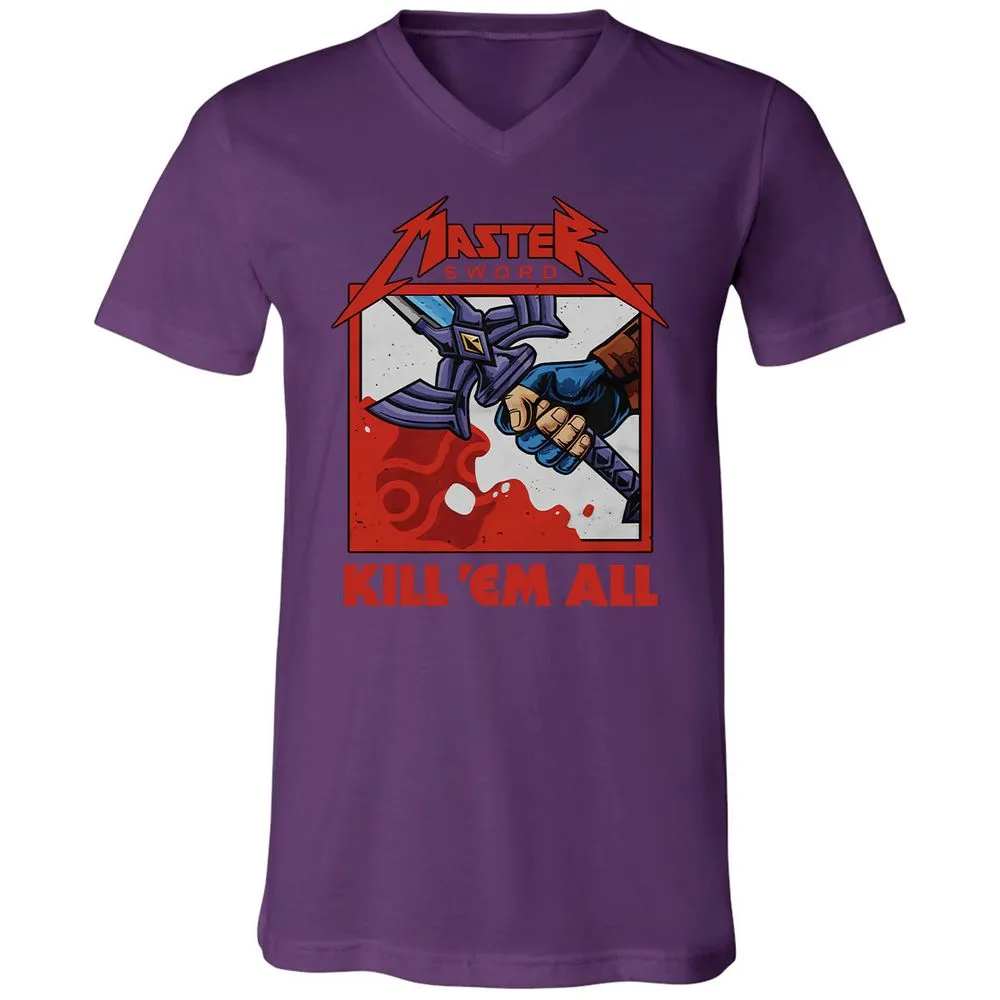 Unisex V-Neck T-Shirt - KDNRBUK7 - Team Purple - 9