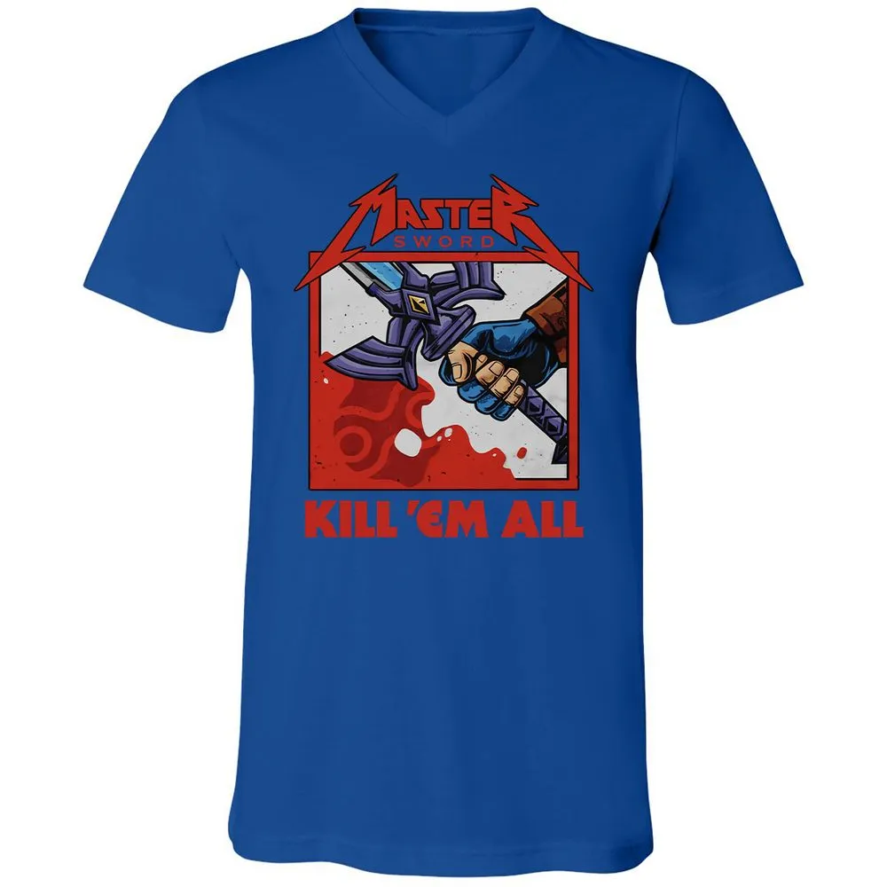 Unisex V-Neck T-Shirt - KDNRBUK7 - True Royal - 4