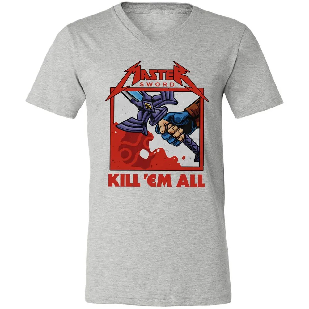 Unisex V-Neck T-Shirt - KDNRBUK7 - Athletic Heather - 7