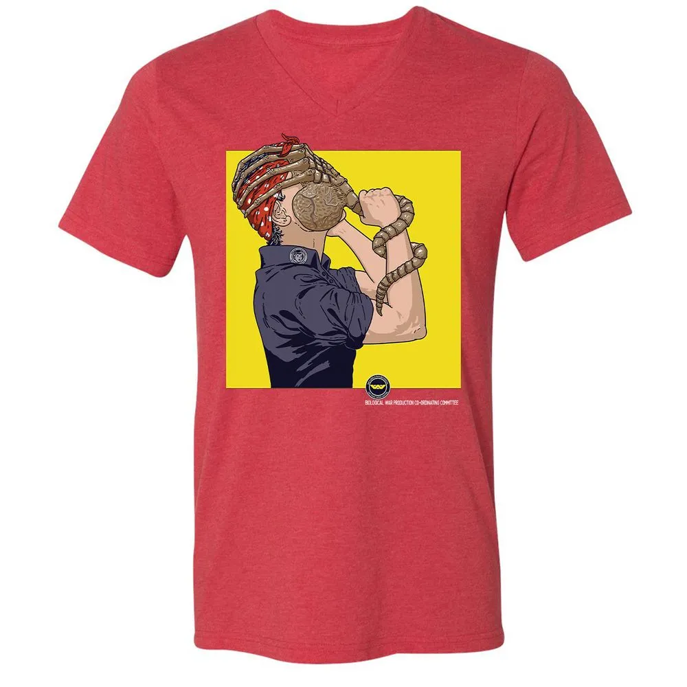 Unisex V-Neck T-Shirt - 2SHD2C9N - Heather Red - 16