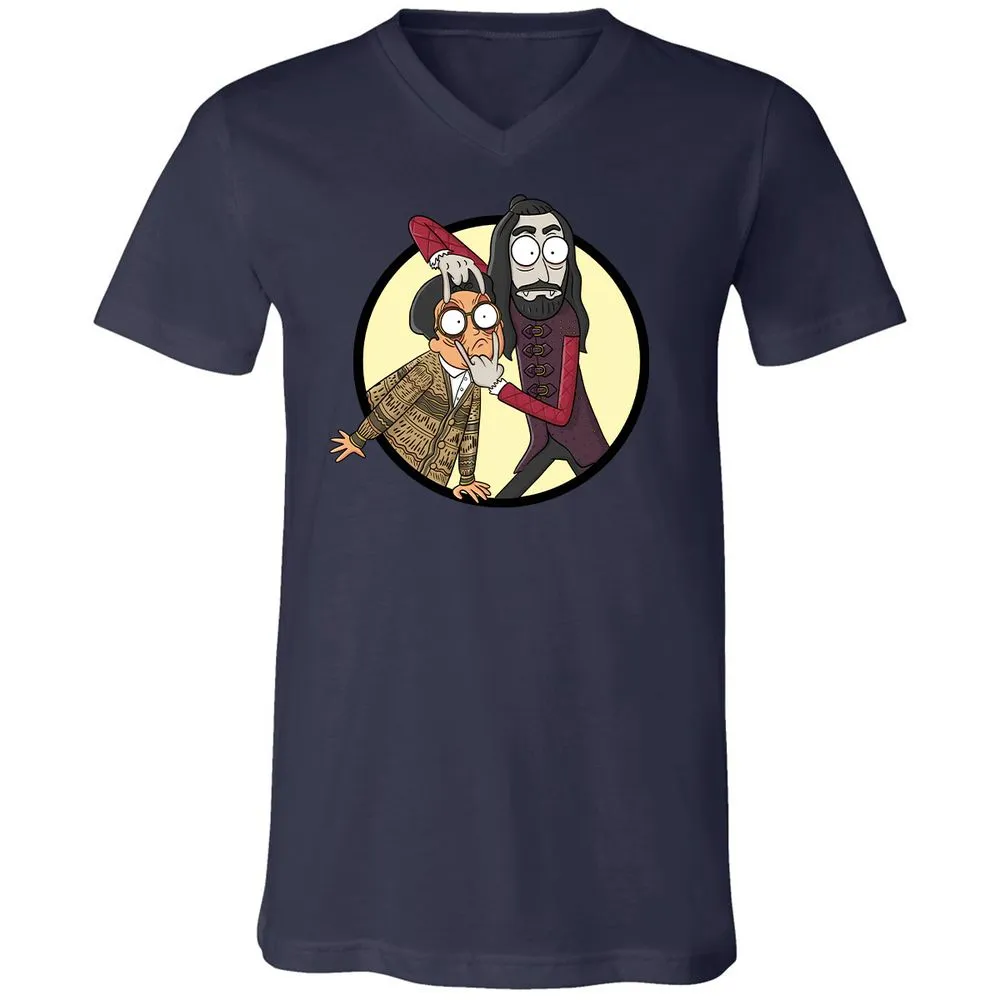 Unisex V-Neck T-Shirt - DMQHTTAG - Navy - 2