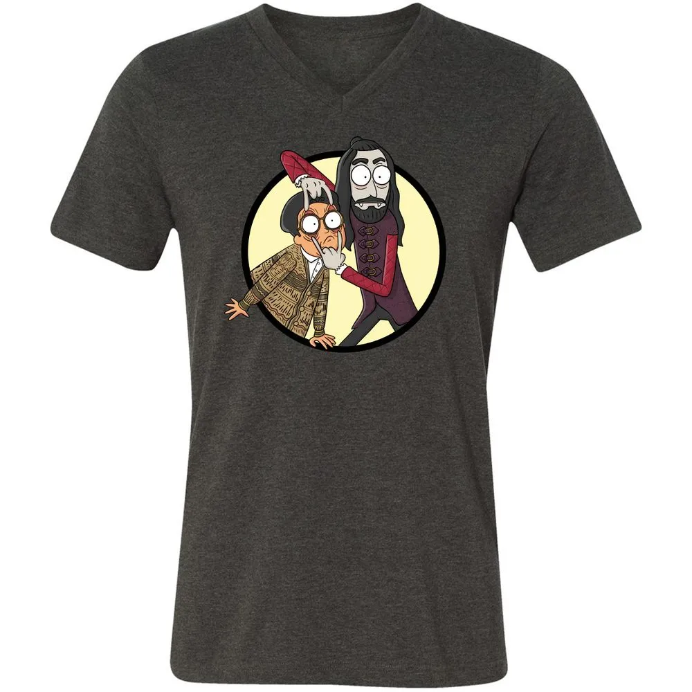 Unisex V-Neck T-Shirt - DMQHTTAG - Dark Grey Heather - 8
