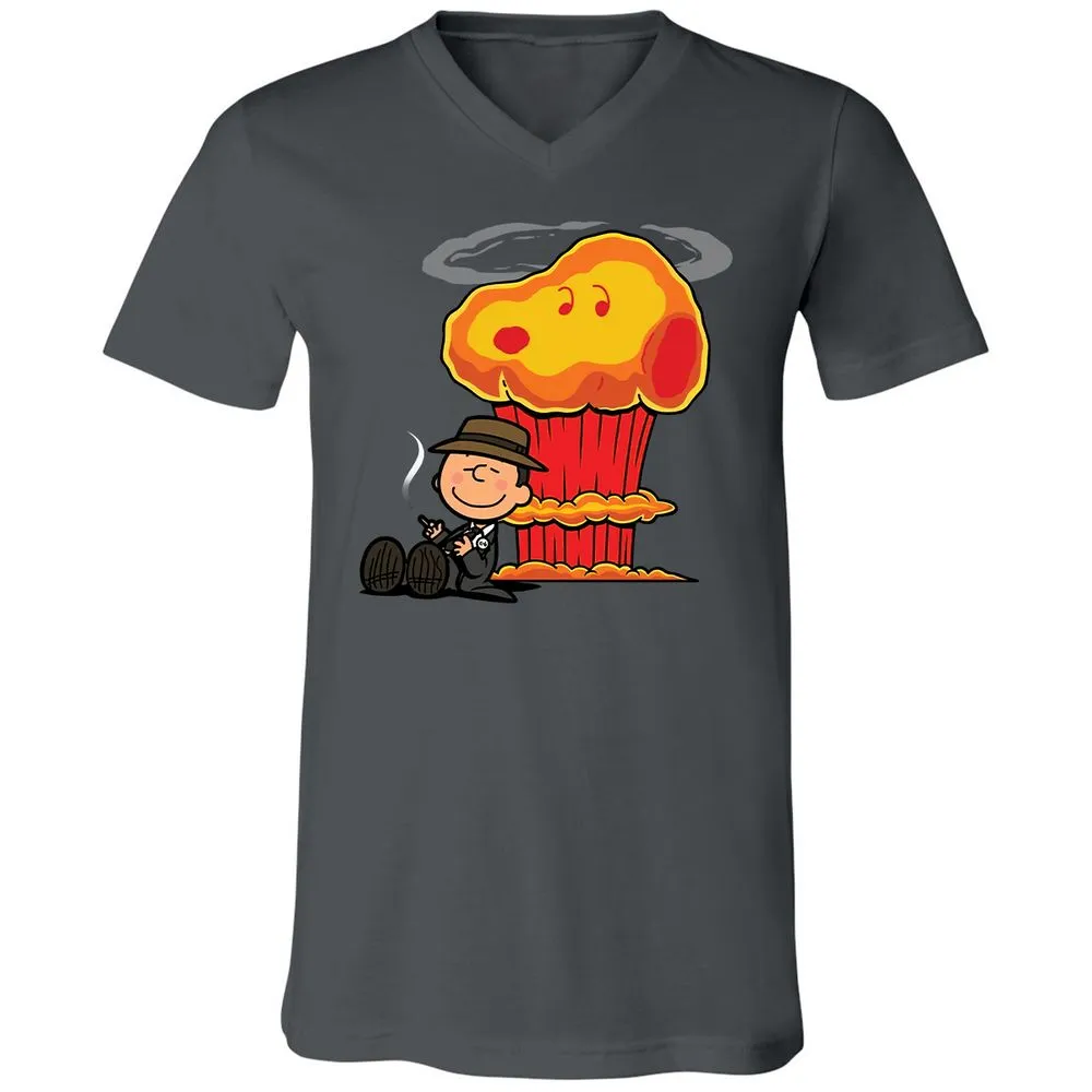 Unisex V-Neck T-Shirt - BQUSWZV5 - Asphalt - 12