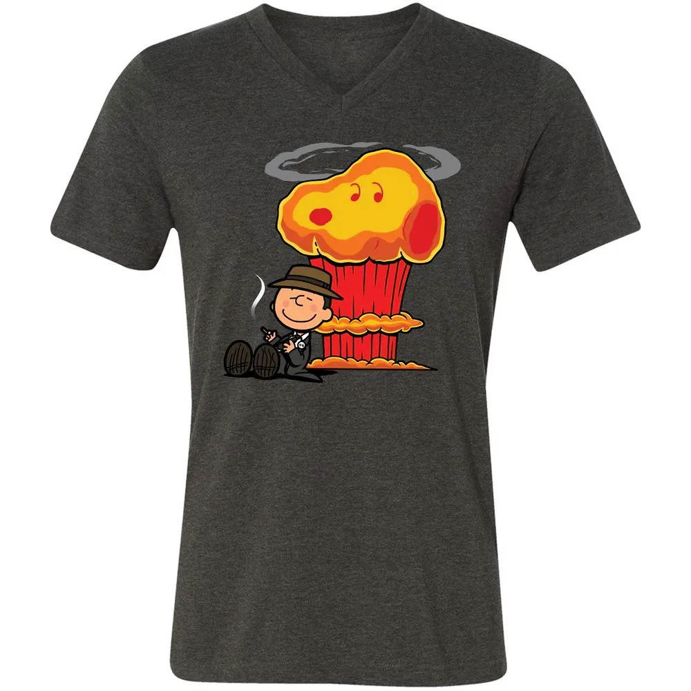 Unisex V-Neck T-Shirt - BQUSWZV5 - Dark Grey Heather - 8
