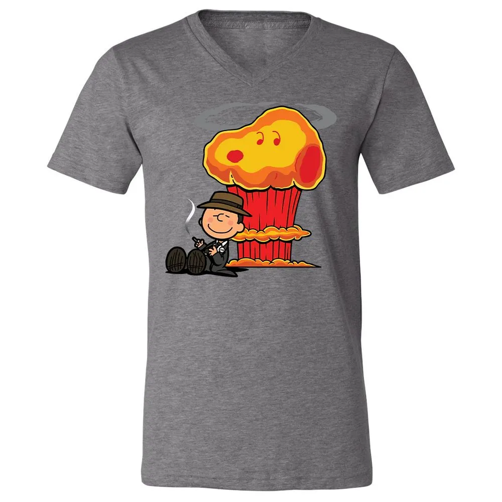 Unisex V-Neck T-Shirt - BQUSWZV5 - Deep Heather - 13
