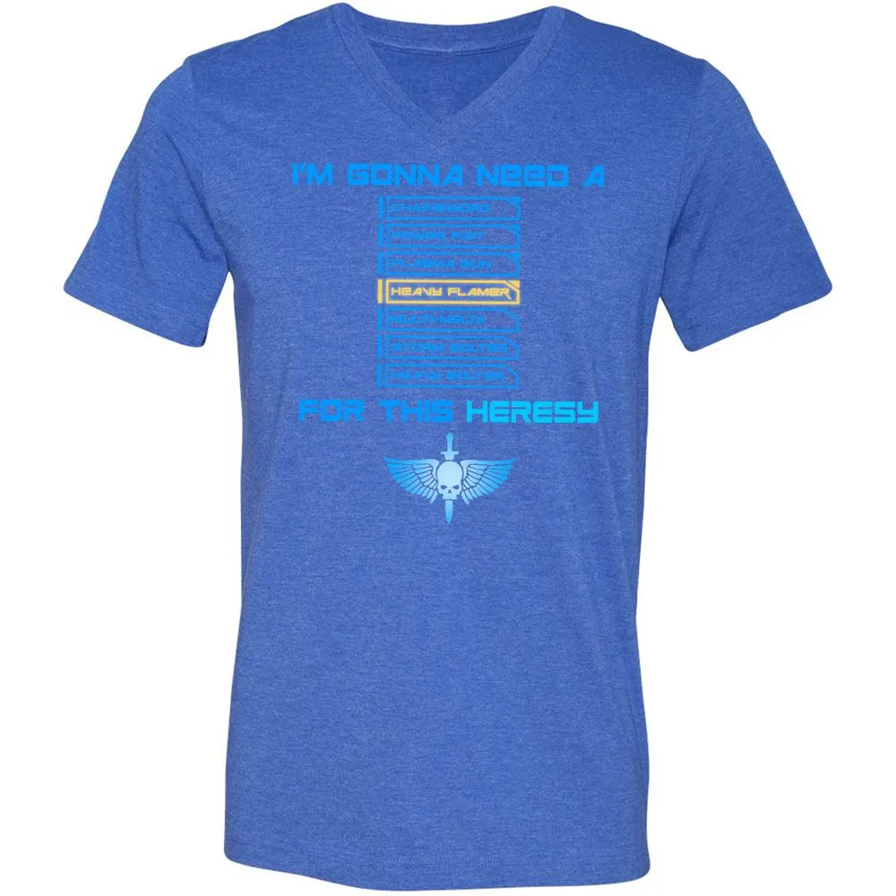 Unisex V-Neck T-Shirt - BLZQ53P1 - Heather True Royal - 14