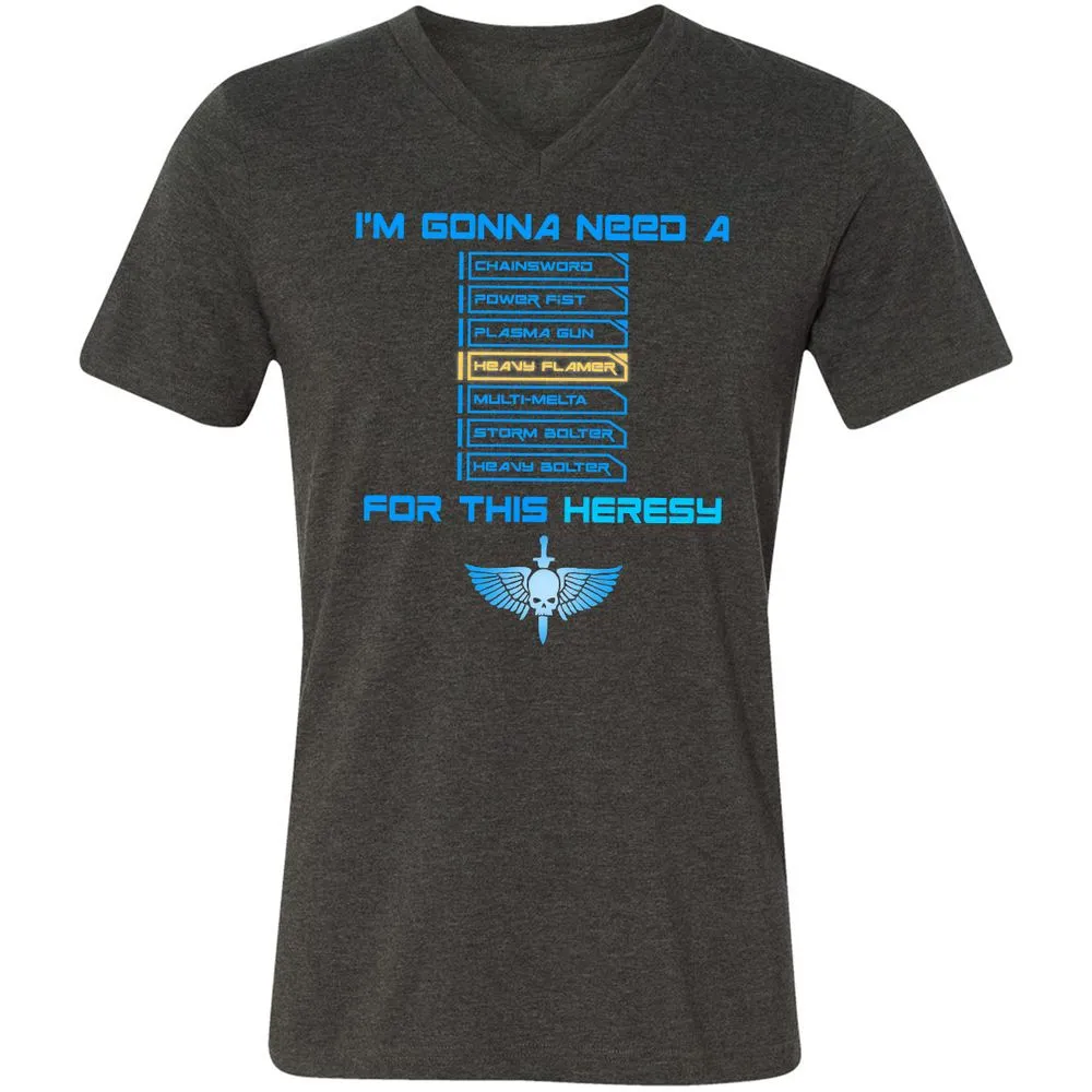 Unisex V-Neck T-Shirt - BLZQ53P1 - Dark Grey Heather - 8