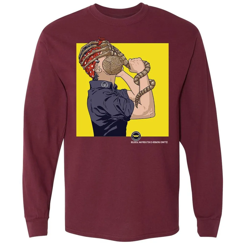 Long Sleeve T-Shirt - XFJ5VGWD - Maroon - 11