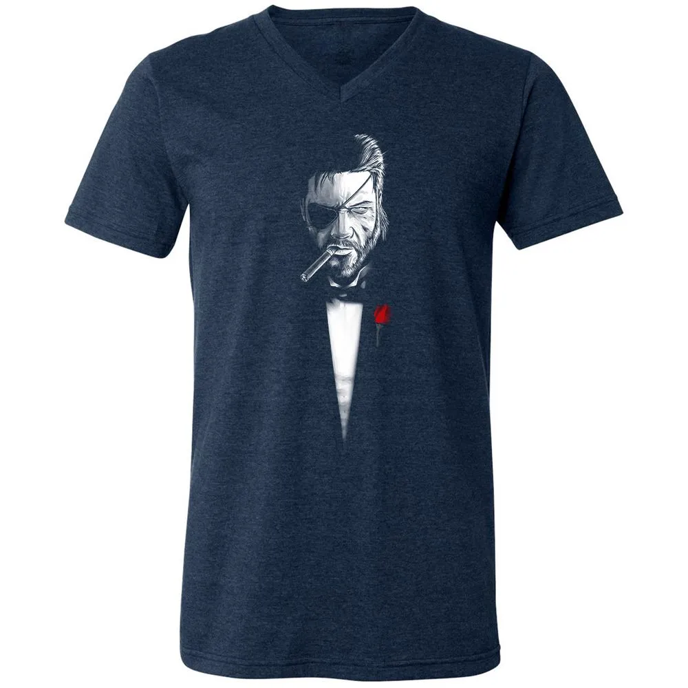 Unisex V-Neck T-Shirt - YM87UFVR - Heather Navy - 15