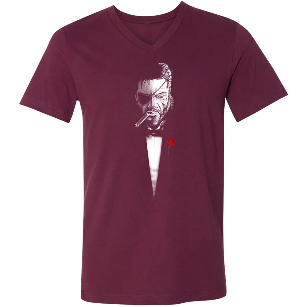 Unisex V-Neck T-Shirt - YM87UFVR - Maroon - 6