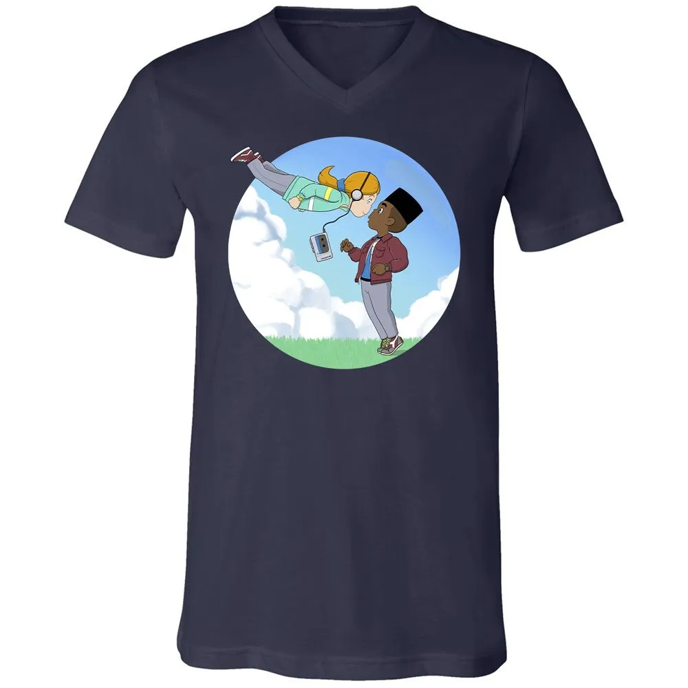 Unisex V-Neck T-Shirt - YQL1LWXH - Navy - 2