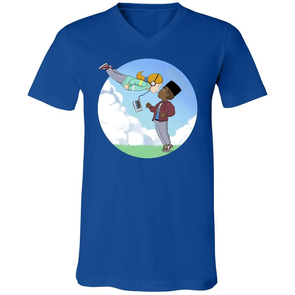 Unisex V-Neck T-Shirt - YQL1LWXH - True Royal - 4