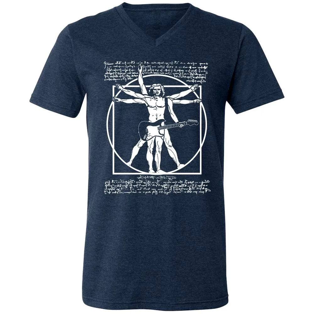 Unisex V-Neck T-Shirt - WF9HMBSC - Heather Navy - 15