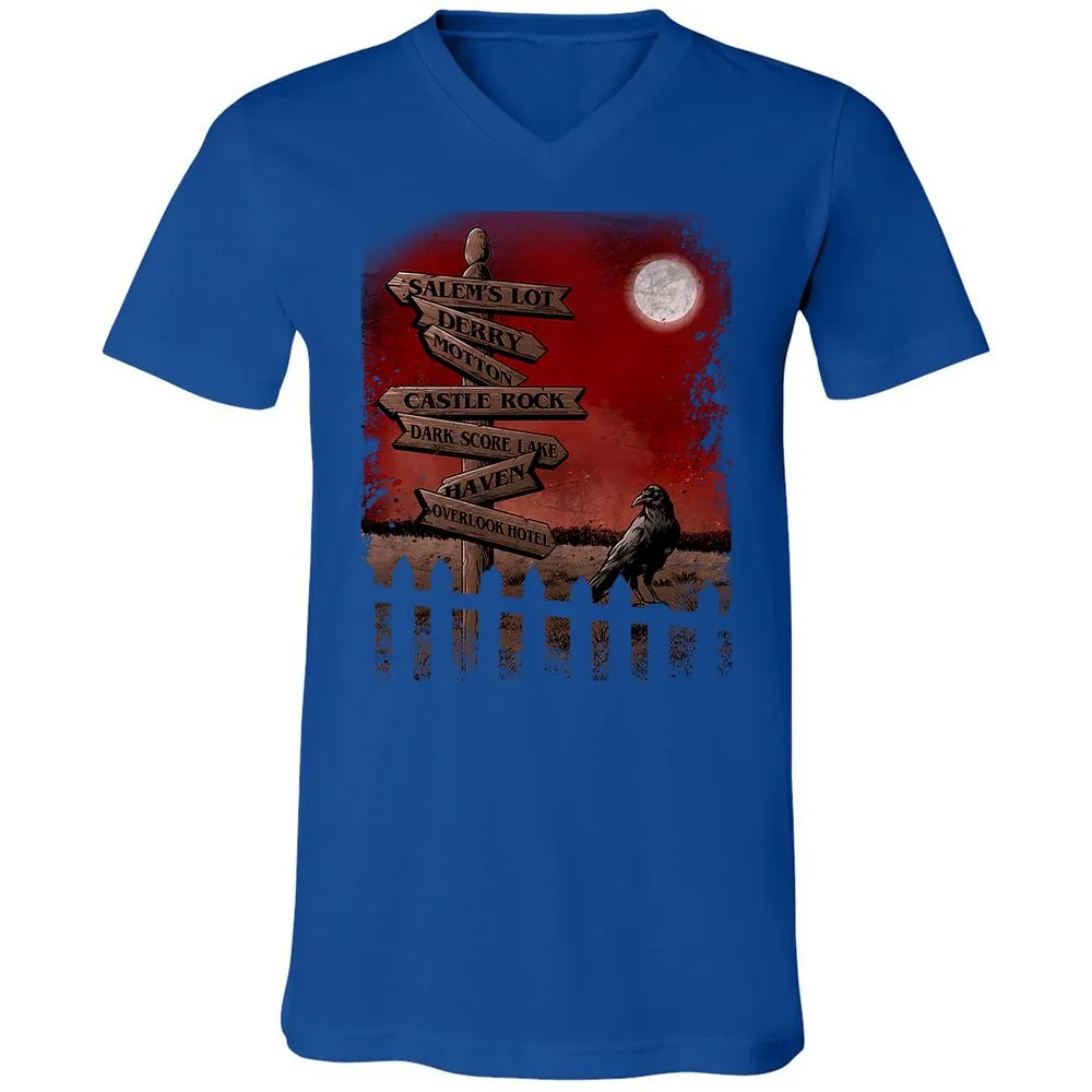 Unisex V-Neck T-Shirt - YWP7WBHF - True Royal - 4