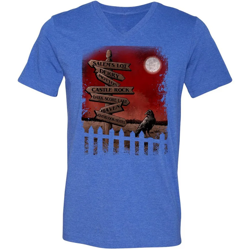 Unisex V-Neck T-Shirt - YWP7WBHF - Heather True Royal - 14